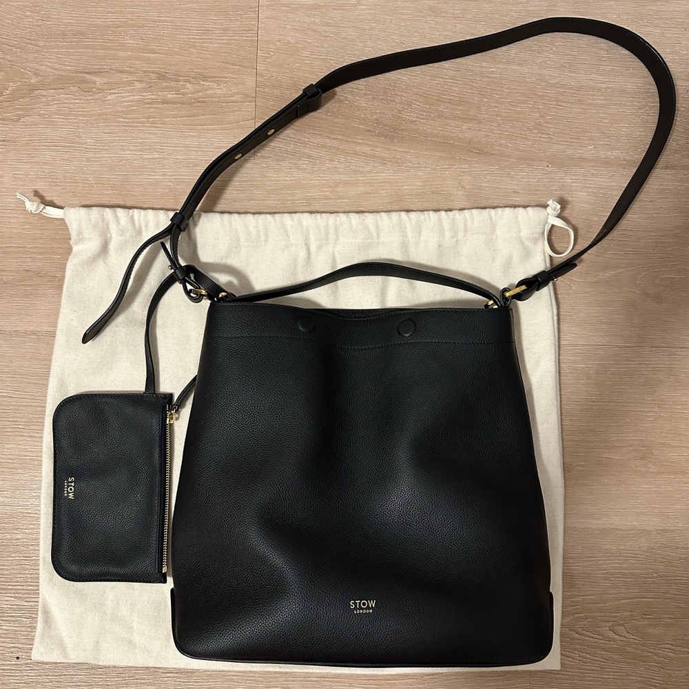 Stow London Black Curve Bag Gold Hardware - Picture 6 of 12